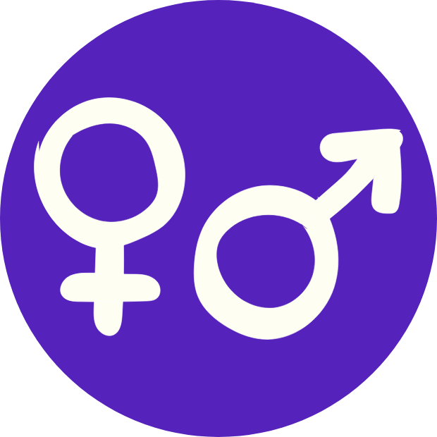 Icon with graphic of both the female and male symbol.