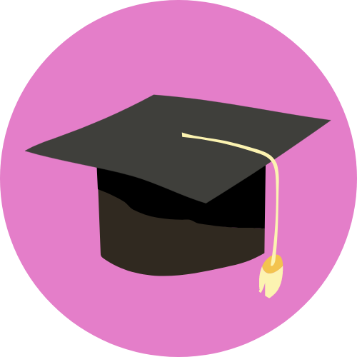 Icon showing a graphic of a grraduation cap.